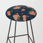 Painted Peonies Print - Coral and Navy Stool Gallery Image 2