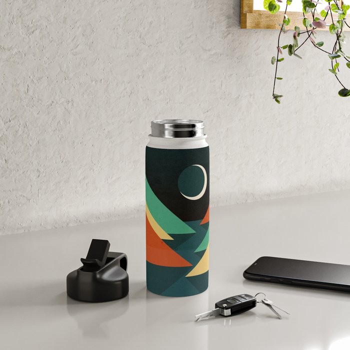 Quiet stream under crescent moon Water Bottle Gallery Image 4