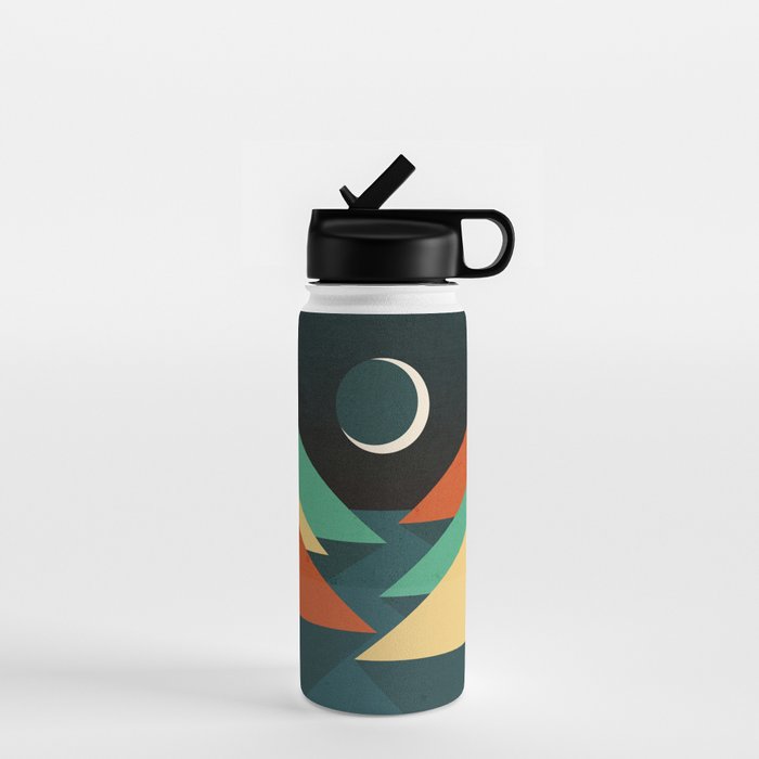 Quiet stream under crescent moon Water Bottle Gallery Image 1