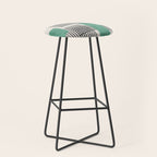 Stripes and Square Green Composition - Abstract Stool Gallery Image 1