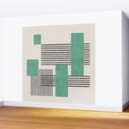 Stripes and Square Green Composition - Abstract Wall Mural Gallery Image 2
