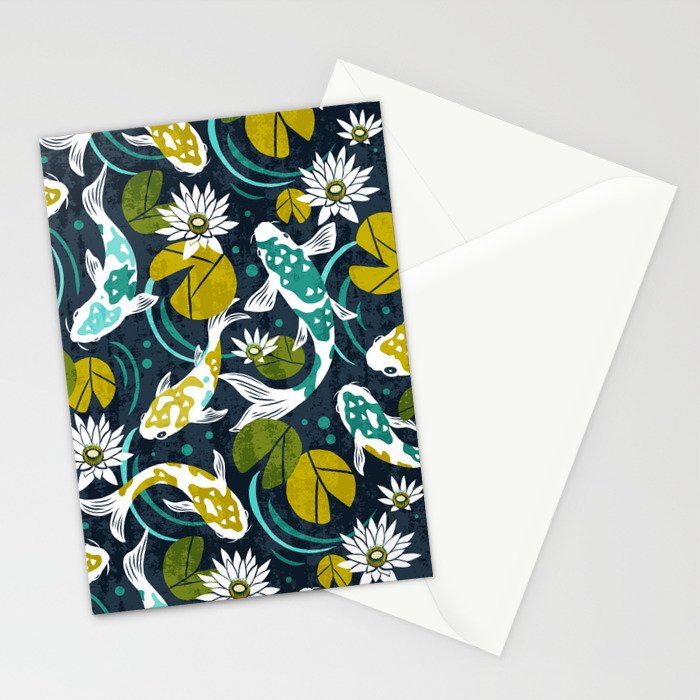 Koi Pond - Green Stationery Card Gallery Image 2