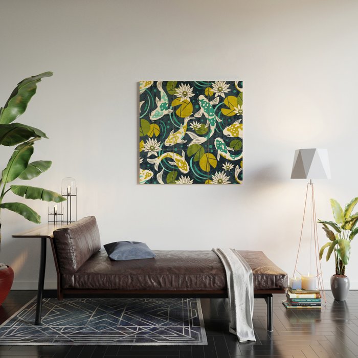 Koi Pond - Green Wood Wall Art Gallery Image 2
