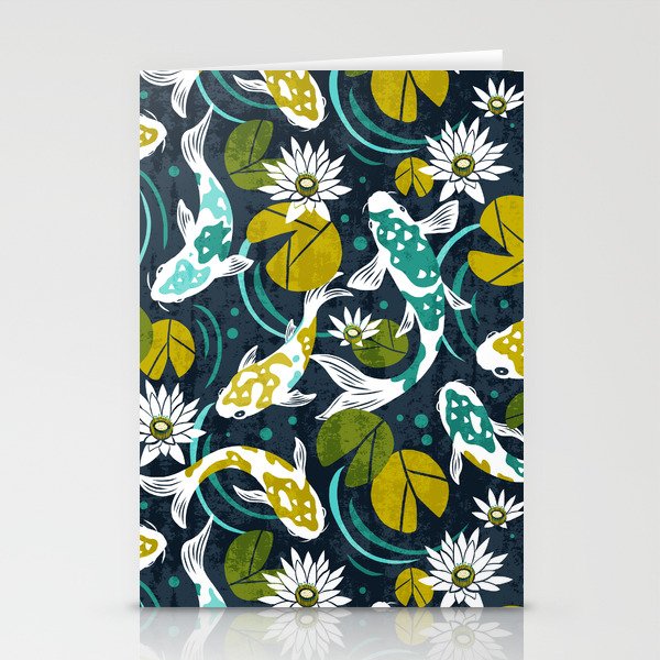 Koi Pond - Green Stationery Card Gallery Image 1