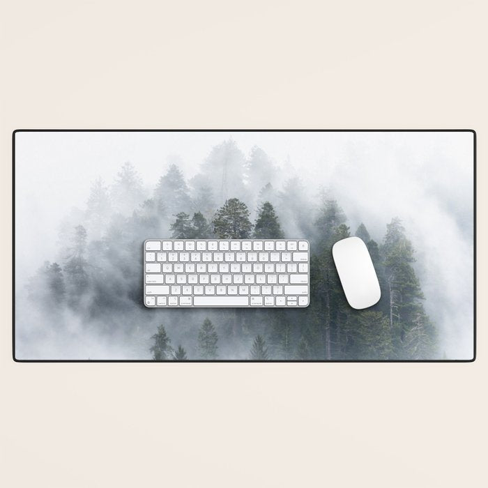 Redwood National Park Forest Fog Desk Mat Gallery Image 1