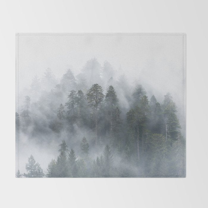 Redwood National Park Forest Fog Throw Blanket Gallery Image 2