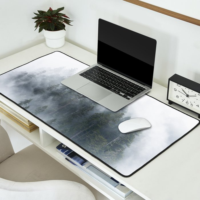Redwood National Park Forest Fog Desk Mat Gallery Image 2
