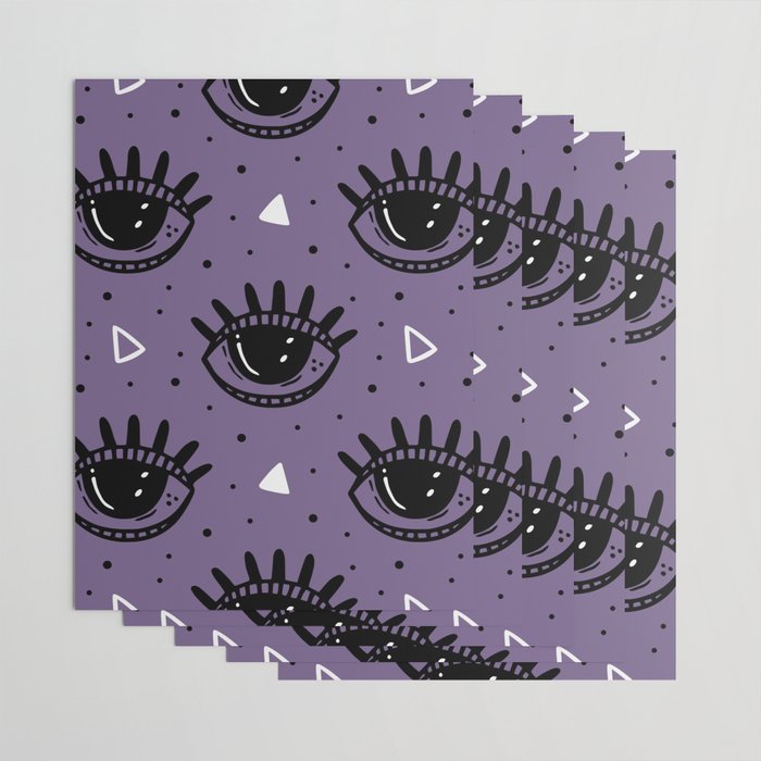 Mystic Eyes, Halloween, Purple Wrapping Paper Gallery Image 3