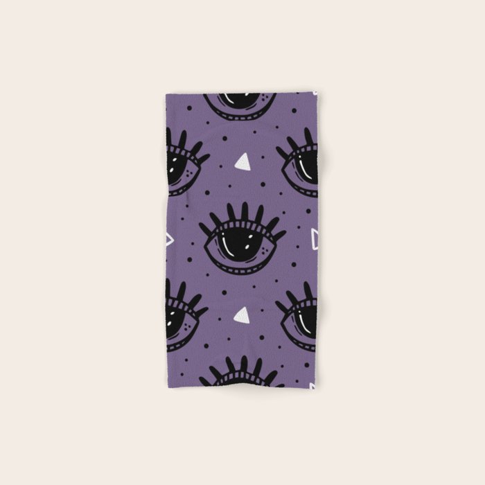 Mystic Eyes, Halloween, Purple Bath Towel Gallery Image 1