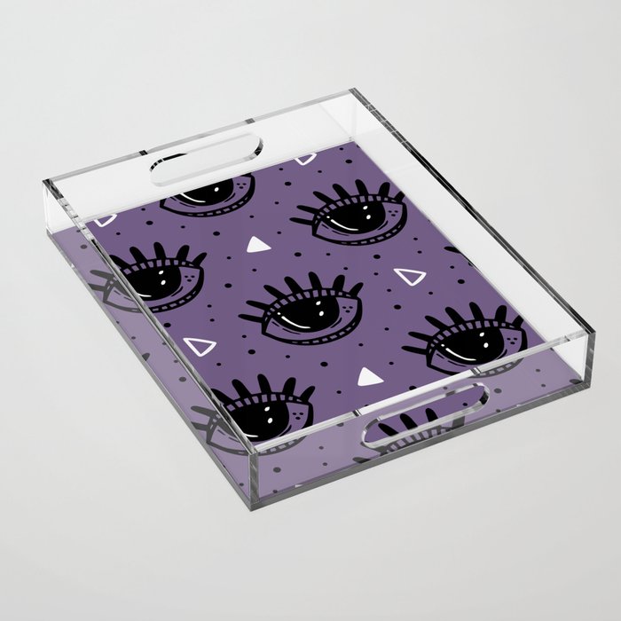 Mystic Eyes, Halloween, Purple Acrylic Tray Gallery Image 1