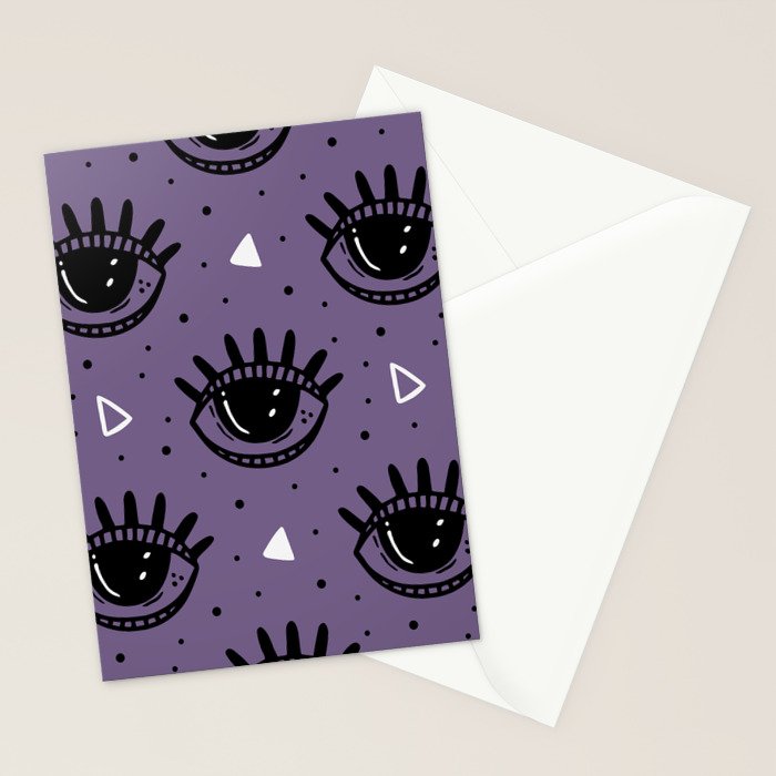 Mystic Eyes, Halloween, Purple Stationery Card Gallery Image 2