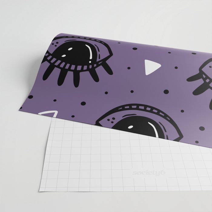Mystic Eyes, Halloween, Purple Wrapping Paper Gallery Image 2