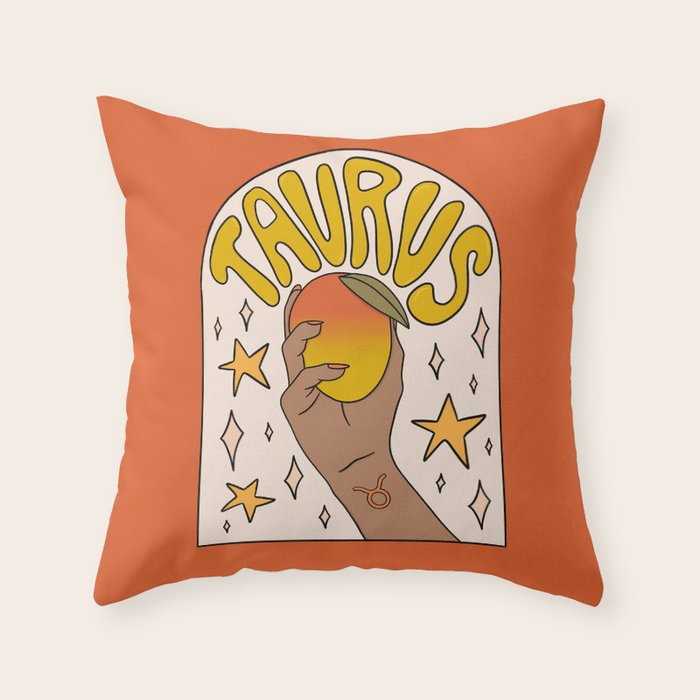 Taurus Mango Throw Pillow Gallery Image 1