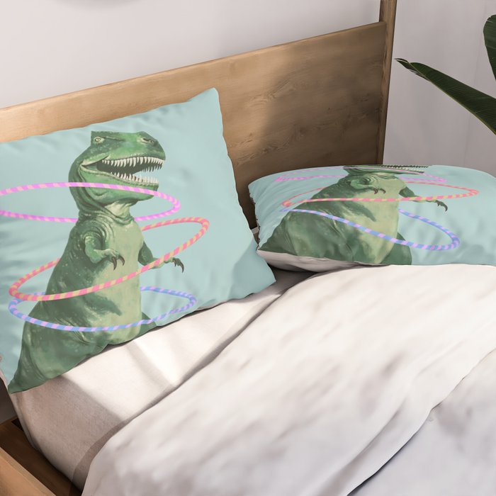 T-Rex the Hula Dancer in Green Pillow Sham Gallery Image 2