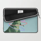 T-Rex the Hula Dancer in Green Laptop Sleeve Gallery Image 2