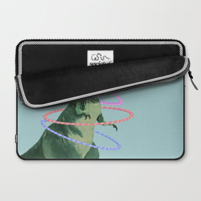 T-Rex the Hula Dancer in Green Laptop Sleeve Gallery Image 2