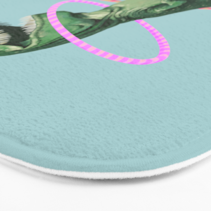 T-Rex the Hula Dancer in Green Bath Mat Gallery Image 3