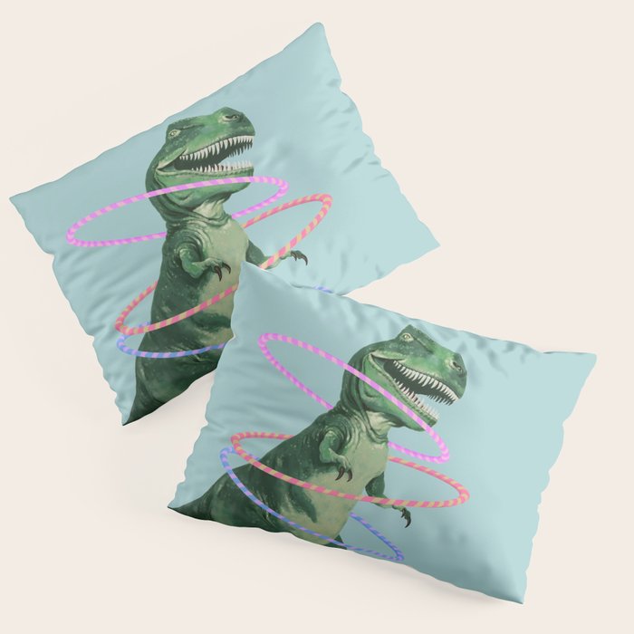 T-Rex the Hula Dancer in Green Pillow Sham Gallery Image 1