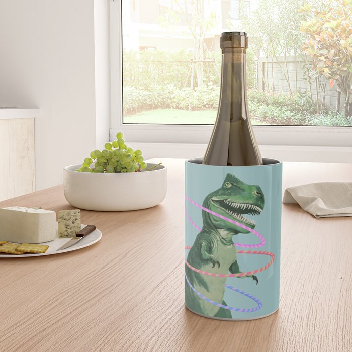 T-Rex the Hula Dancer in Green Wine Chiller Gallery Image 4