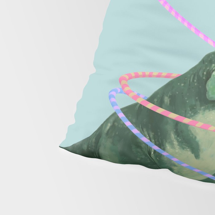 T-Rex the Hula Dancer in Green Pillow Sham Gallery Image 4