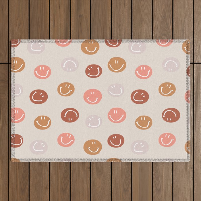 Be Happy! Pink & Orange Outdoor Rug Gallery Image 1