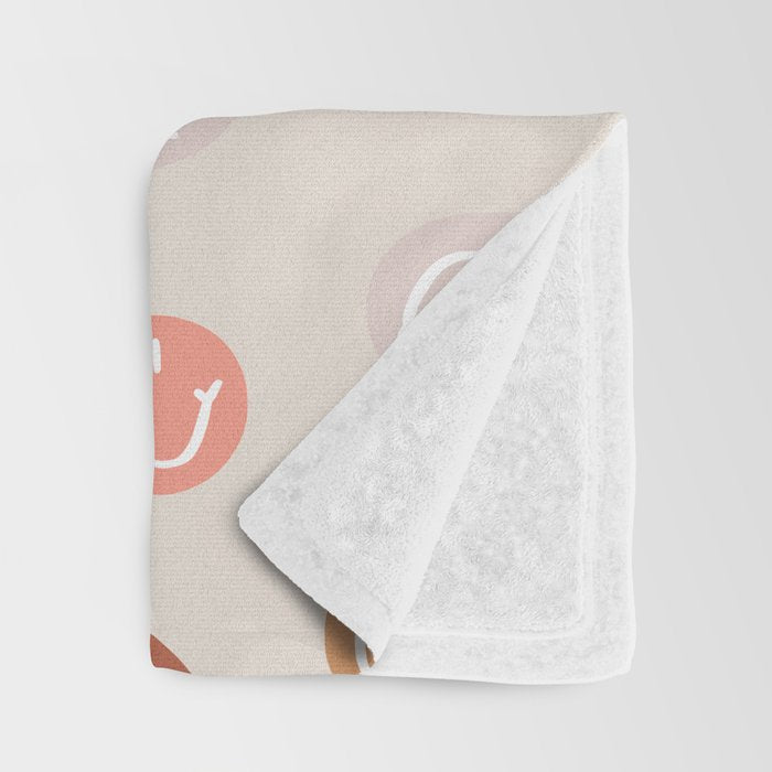 Be Happy! Pink & Orange Throw Blanket Gallery Image 3