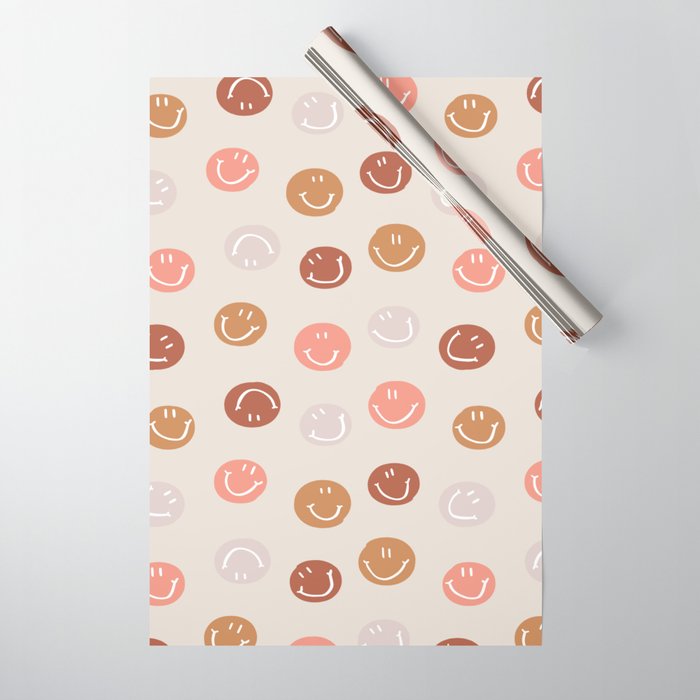 Be Happy! Pink & Orange Wrapping Paper Gallery Image 1