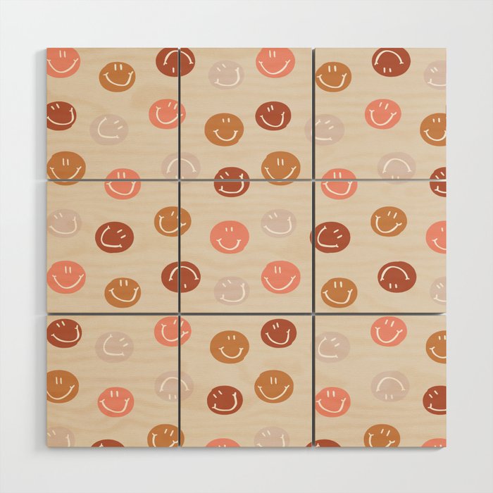 Be Happy! Pink & Orange Wood Wall Art Gallery Image 1