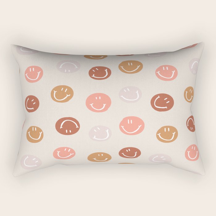 Be Happy! Pink & Orange Rectangular Pillow Gallery Image 2