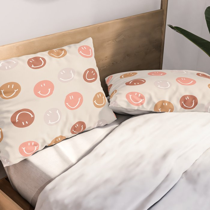 Be Happy! Pink & Orange Pillow Sham Gallery Image 2