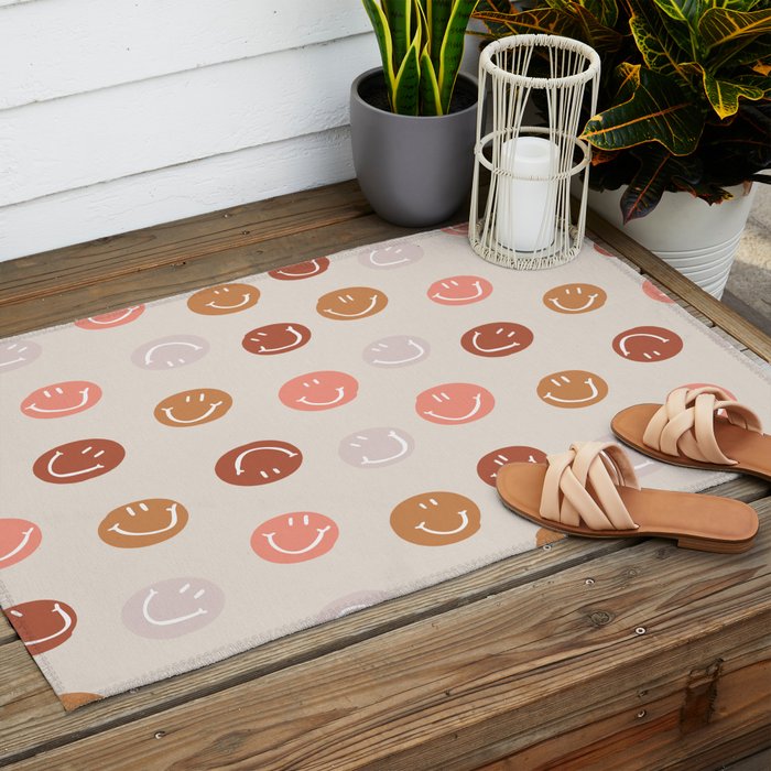 Be Happy! Pink & Orange Outdoor Rug Gallery Image 2