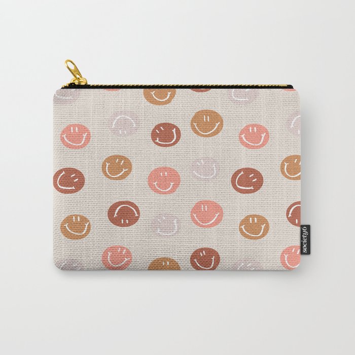 Be Happy! Pink & Orange Carry All Pouch Gallery Image 1
