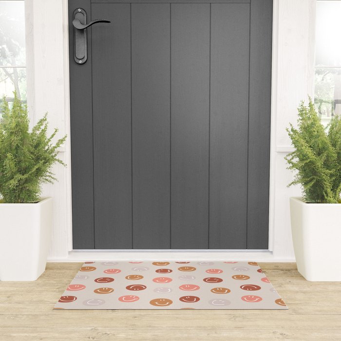 Be Happy! Pink & Orange Welcome Mat Gallery Image 3