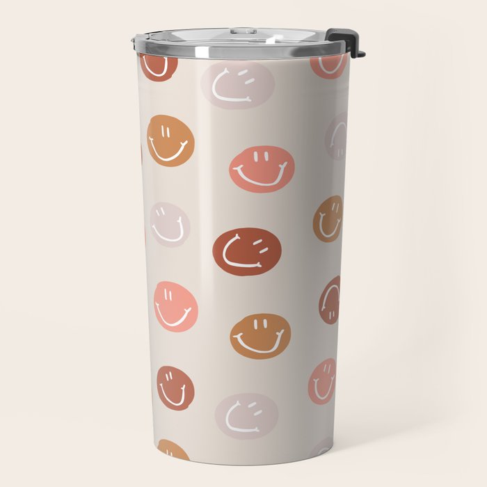 Be Happy! Pink & Orange Travel Mug Gallery Image 2