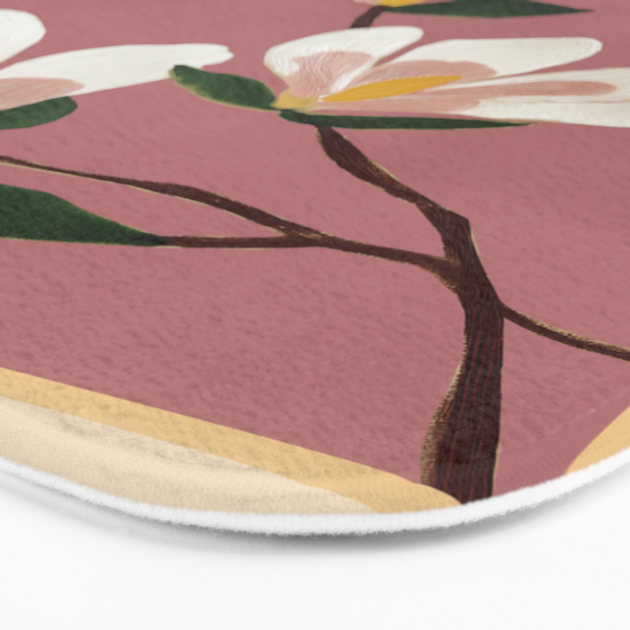Pink Magnolia Flowers Bath Mat Gallery Image 3