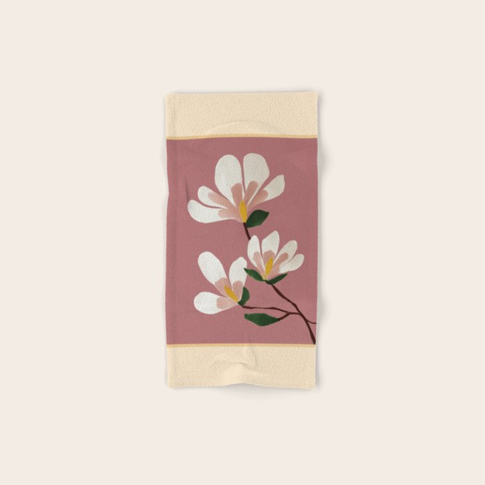 Pink Magnolia Flowers Bath Towel Gallery Image 1