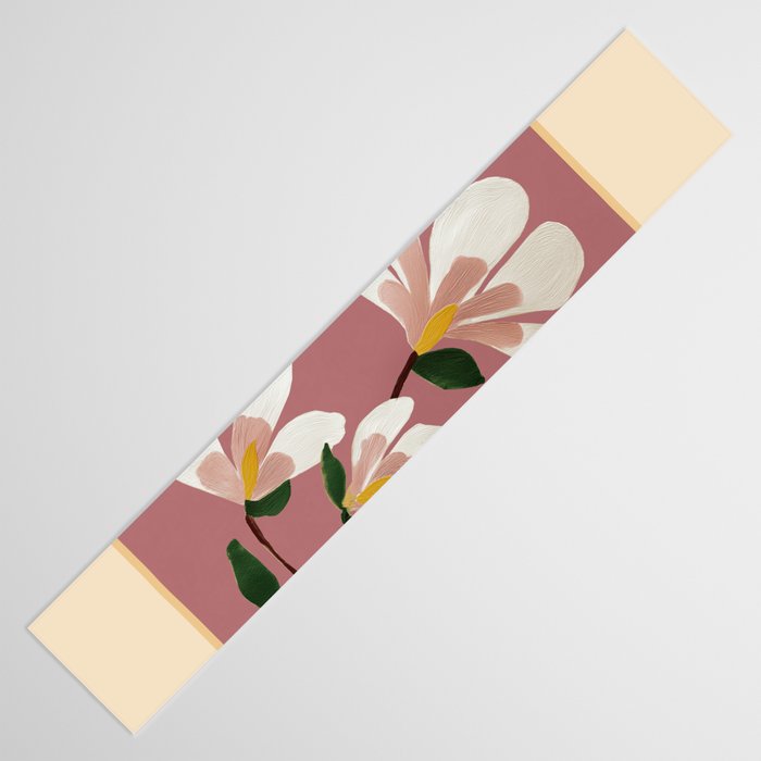 Pink Magnolia Flowers Table Runner Gallery Image 3