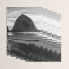 Cannon Beach Sunset - Black and White Nature Photography Wrapping Paper Gallery Image 3
