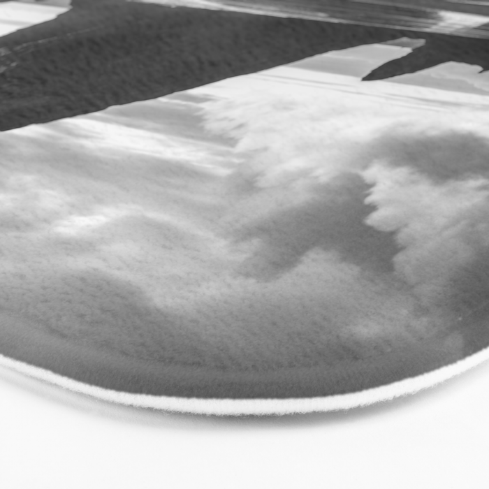 Cannon Beach Sunset - Black and White Nature Photography Bath Mat Gallery Image 3