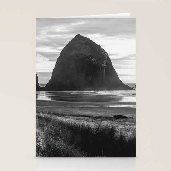 Cannon Beach Sunset - Black and White Nature Photography Stationery Card Gallery Image 2