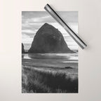 Cannon Beach Sunset - Black and White Nature Photography Wrapping Paper Gallery Image 1