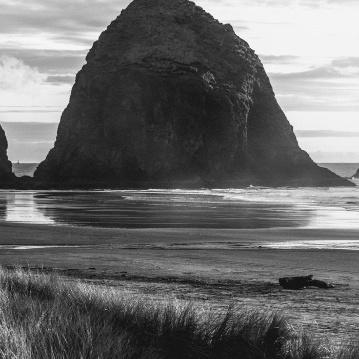 Cannon Beach Sunset - Black and White Nature Photography Coffee Mug Gallery Image 2
