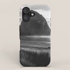 Cannon Beach Sunset - Black and White Nature Photography iPhone Case Gallery Image 1
