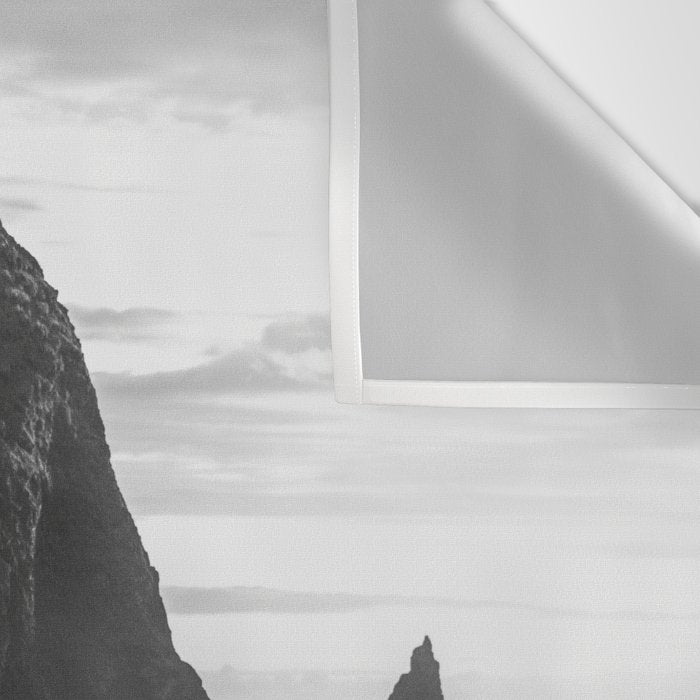 Cannon Beach Sunset - Black and White Nature Photography Wall Tapestry Gallery Image 3