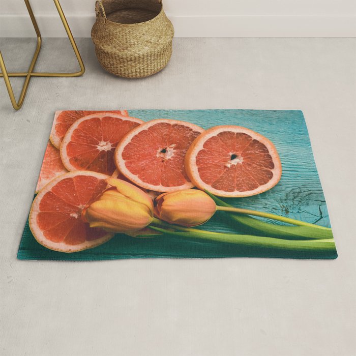 Grapefruit and Tulips Rug Gallery Image 1