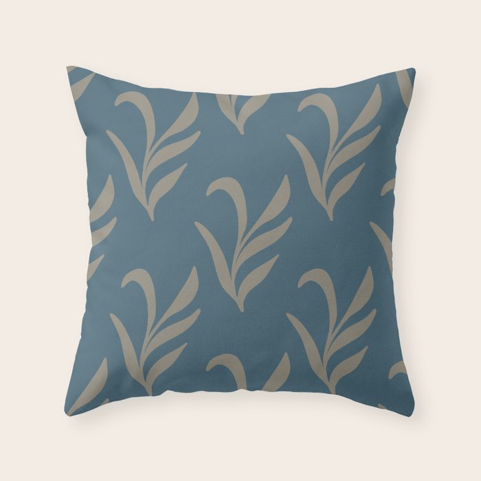 Elegant Leafy Branches Throw Pillow Gallery Image 1