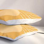 Mid Century Modern Geometric 118 in Yellow Gold Shades (Rainbow and Sun Abstraction) Pillow Sham Gallery Image 3