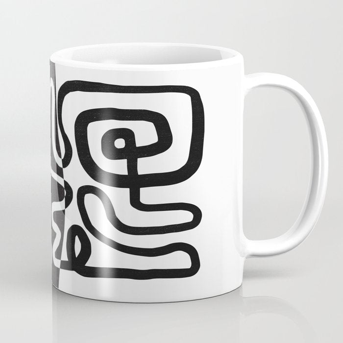 ABSTRACTION 01 | Black and White Abstract Series Coffee Mug Gallery Image 1