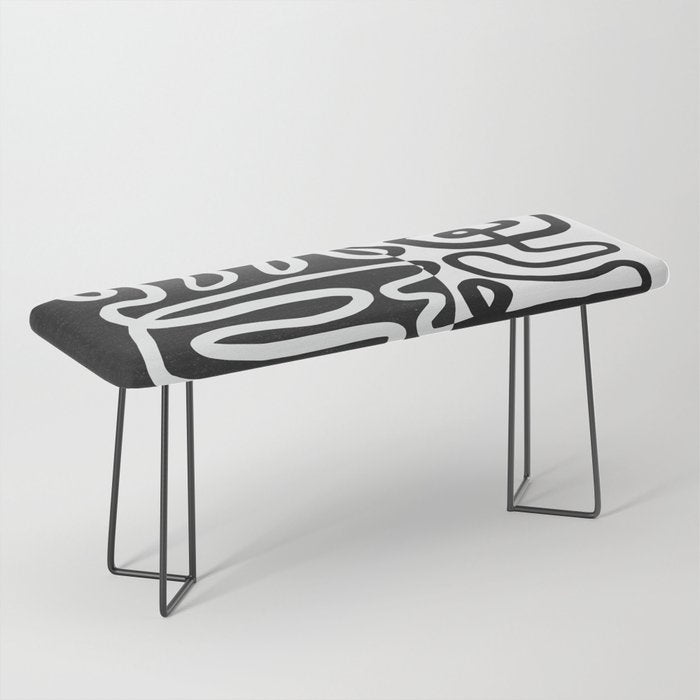 ABSTRACTION 01 | Black and White Abstract Series Bench Gallery Image 1