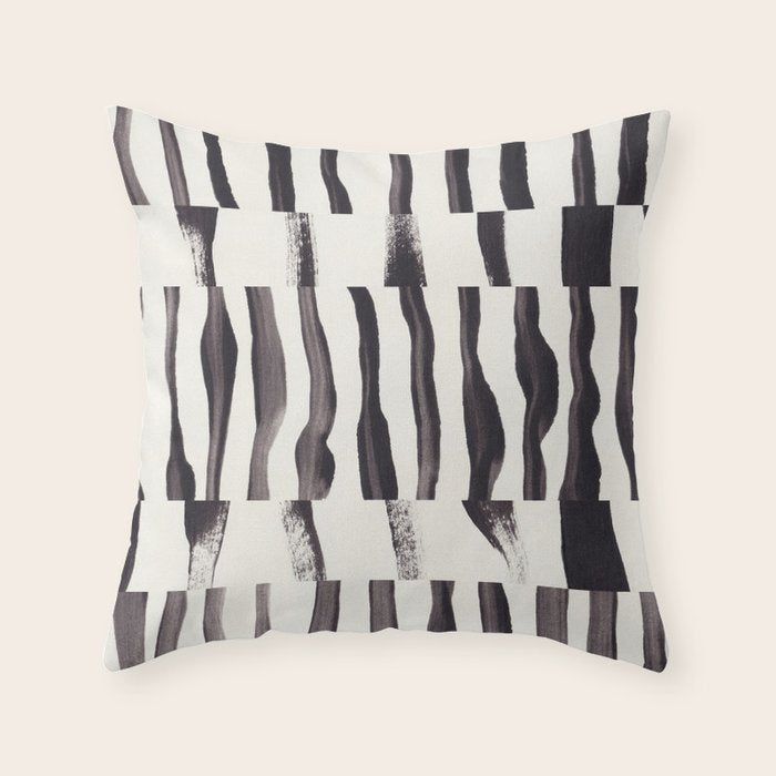 Black & White Abstract Collage #2 Throw Pillow Gallery Image 6